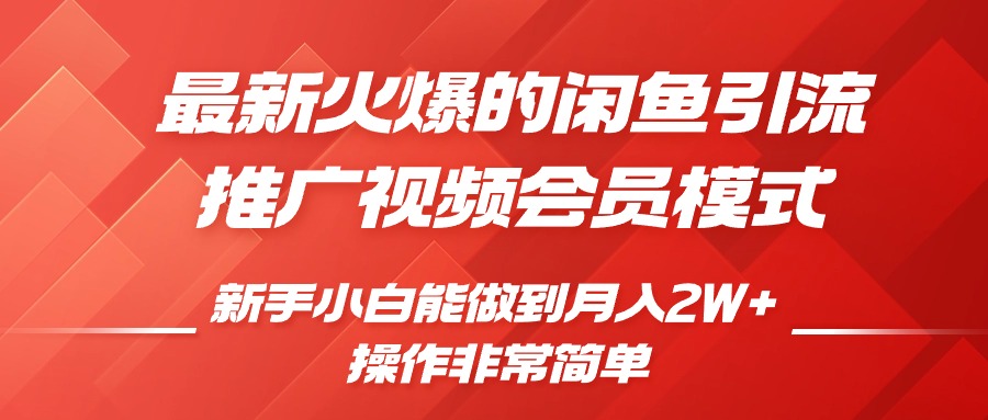 闲鱼引流推广影视会员，0成本就可以操作，新手小白月入过W+【揭秘】-好资源网