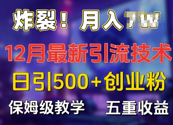 炸裂!揭秘12月最新日引流500+精准创业粉，多重收益保姆级教学-好资源网